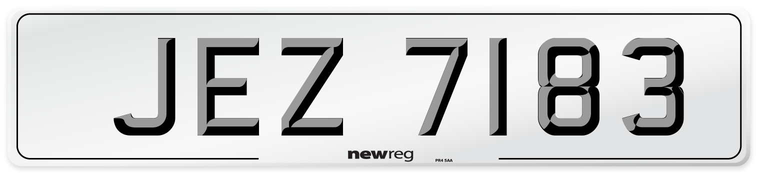 JEZ 7183 Number Plate from New Reg